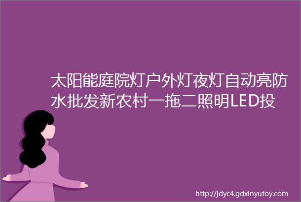 太阳能庭院灯户外灯夜灯自动亮防水批发新农村一拖二照明LED投光灯路灯